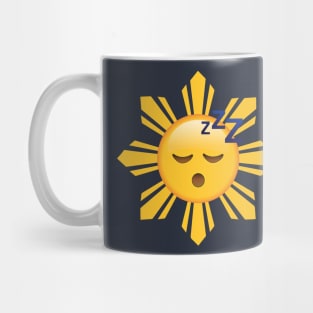 Sleeping Face Emoji in Filipino Flag Sun Mug